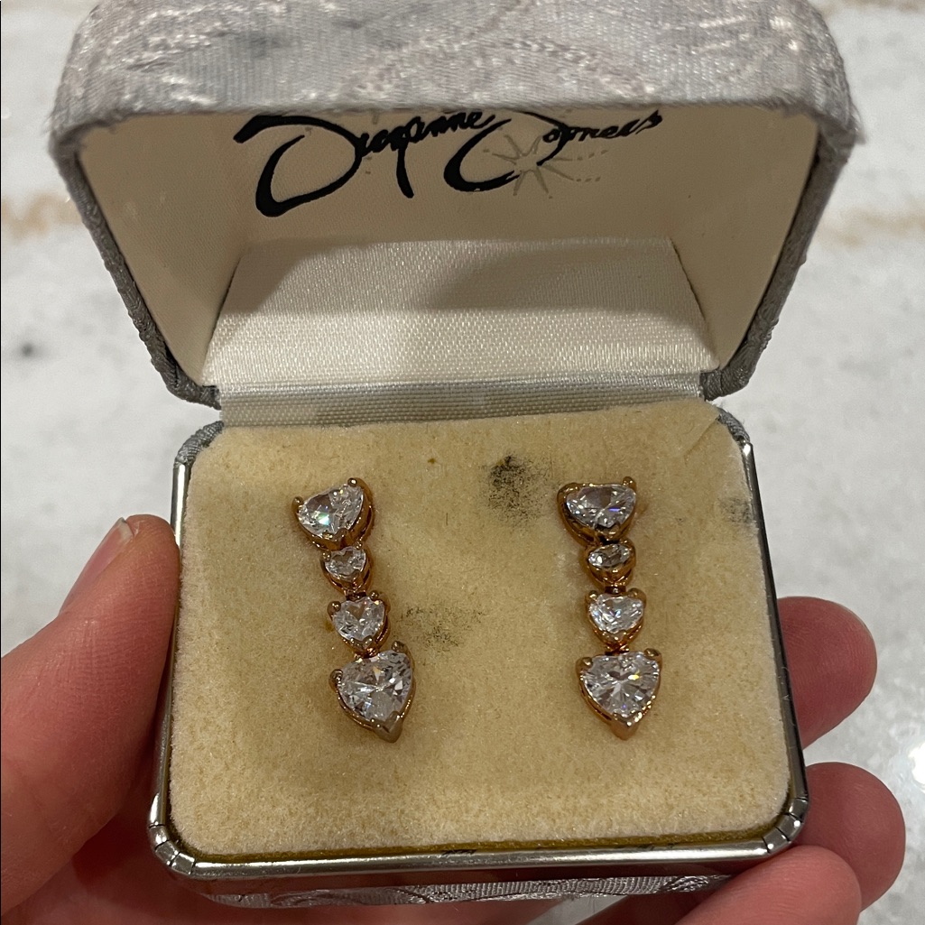 Suzanne Somers Gold And Silver Heart Earrings